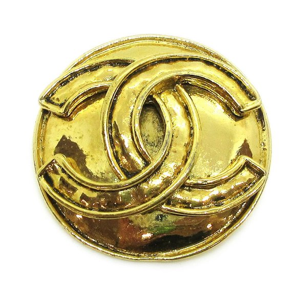Authentic CHANEL CC Medallion Motif Brooch Pin Corsage Gold-Tone 94P Vintage - Picture 1 of 4